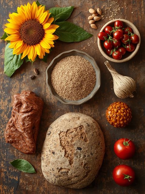 Low-Carb-Brot mit Sonnenblumenkernen, Leinsamen und Sesam