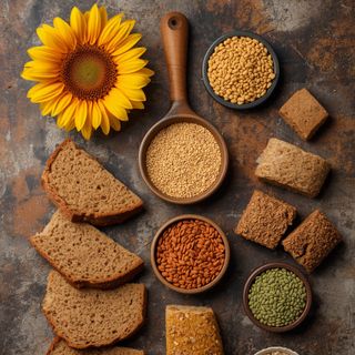 Low-Carb-Brot mit Sonnenblumenkernen, Leinsamen und Sesam