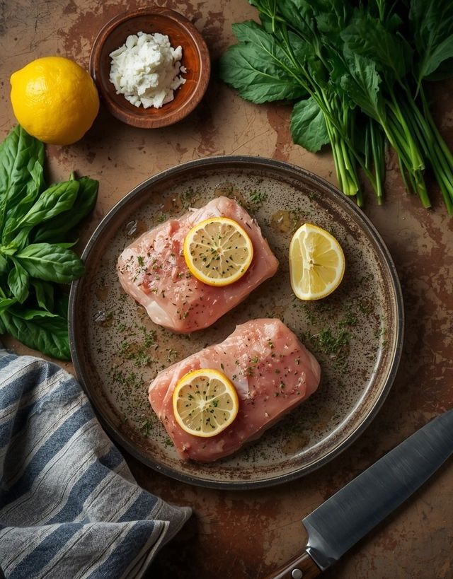 Schweinepiccata, zubereitet