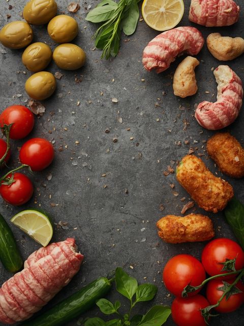 Olive, mit Hackfleisch gefüllt, frittiert