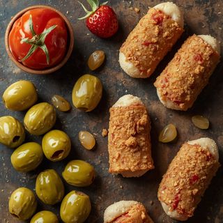 Olive, Stuffed with Chop Meat, Fried