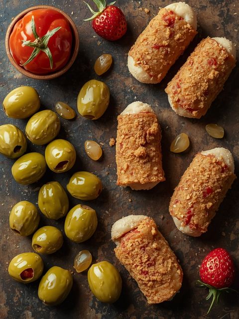 Olive, Stuffed with Chop Meat, Fried