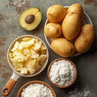 Kartoffelflocken mit Milchpulver und Salz (Instant-Kartoffelpüree)