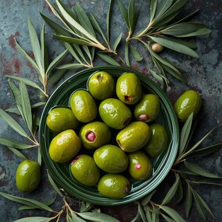 Olive, grün, in Salzlake