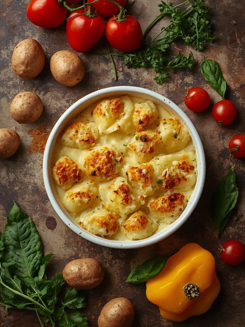 Gotowane ziemniaki gratin dauphinois