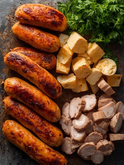 Geräucherte Hähnchenbrustwurst (geschnitten)