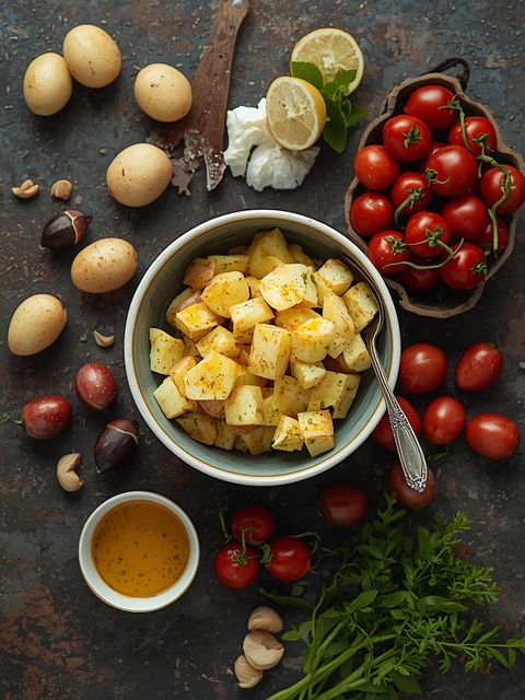 Kartoffelsalat mit Essig-Öl-Sauce