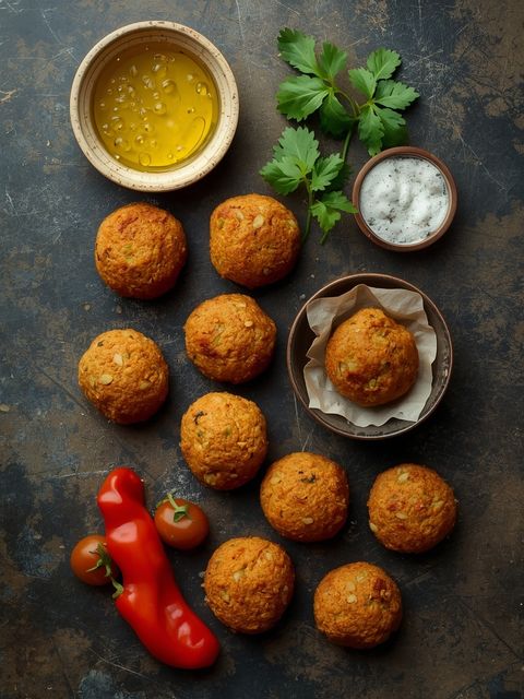 Falafel, smażony (smażony w oleju roślinnym)