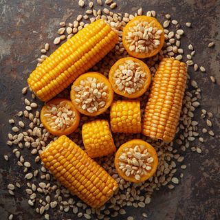 Buckwheat, Peeled Corn