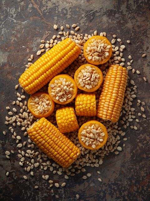 Buckwheat, Peeled Corn