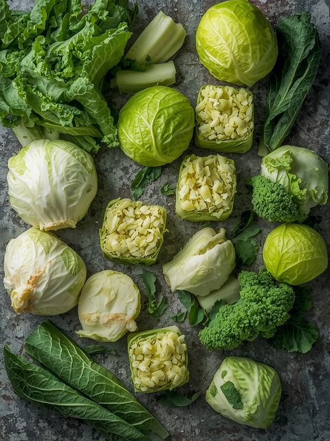 Feather Cabbage Bars, Steamed (Without Addition of Salt and Fat)