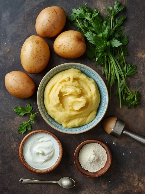Kartoffelpüree, zubereitet (mit Sahne und Butter)