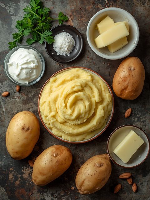 Potato Purée, Prepared (with Cream and Butter)