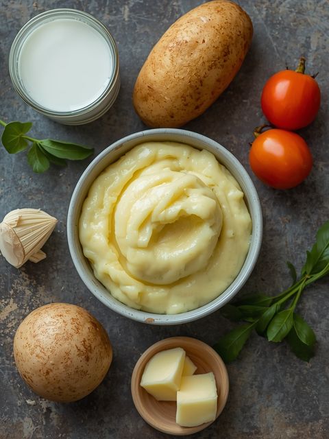Kartoffelpüree zubereitet (mit teilentrahmter Milch und Butter)