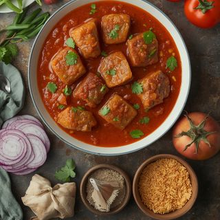 Pork Ragout with Sauce, Prepared
