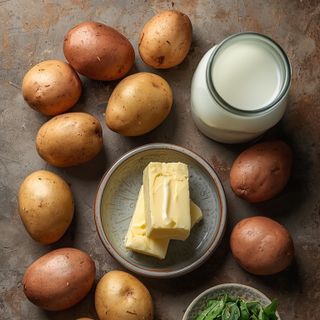 Kartoffelpüree, zubereitet (mit Vollmilch und Butter)