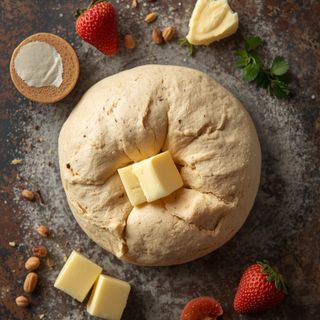 Hefeteig (mit Butter), süß, ungebacken