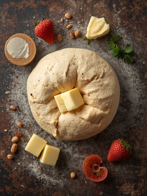 Hefeteig (mit Butter), süß, ungebacken