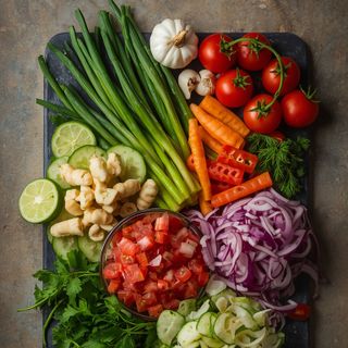 Russischer Salat, zubereitet
