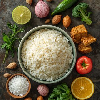 Unpolished Rice, Boiled in Salt Water (Uniodized)