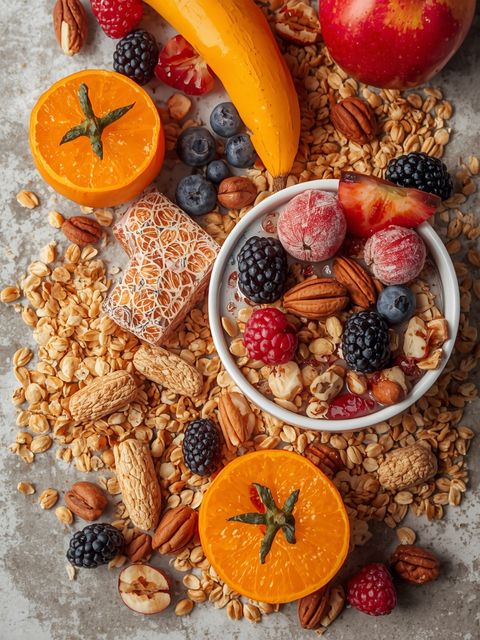 Muesli Mixture of Cereals with Fruit and Nuts, Sugared