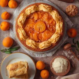 Apricot Cake, Homemade, Baked (with Puff Pastry)