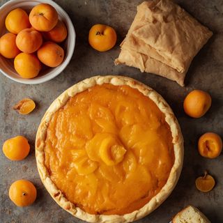 Apricot Cake, Homemade, Baked (with Puff Pastry)