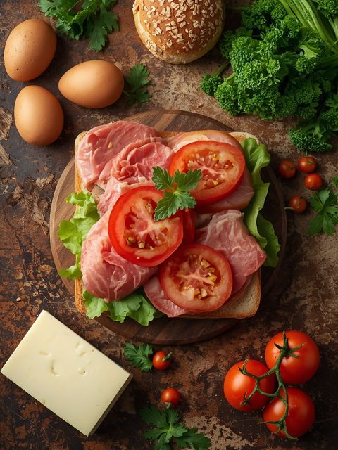 Sandwich with Meat Cheese (Ruchbrot)