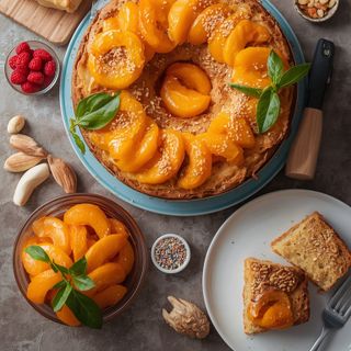 Apricot Cake, Homemade, Baked (with Pastry)