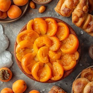 Aprikosenkuchen, hausgemacht, gebacken (mit Kuchenteig)