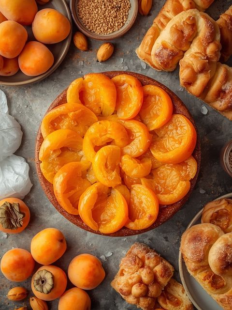 Aprikosenkuchen, hausgemacht, gebacken (mit Kuchenteig)
