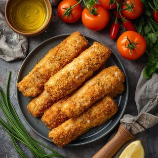 Fish Sticks (Breaded and Pre-fried), Fried in Rapeseed Oil