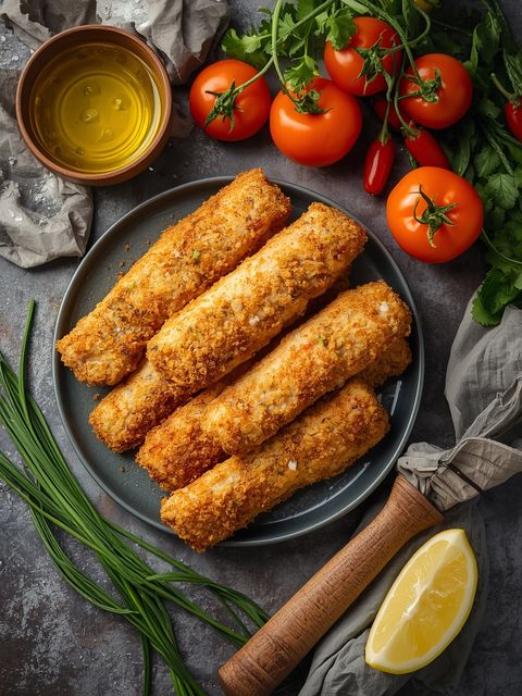 Fish Sticks (Breaded and Pre-fried), Fried in Rapeseed Oil