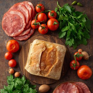 Sandwich (Ruchbrot) mit Schinken aus Szczecin