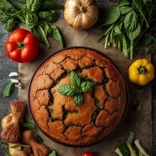 Spinatkuchen, gebacken (mit Kuchenteig)