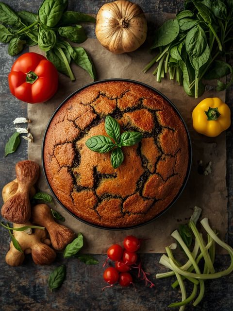Spinatkuchen, gebacken (mit Kuchenteig)