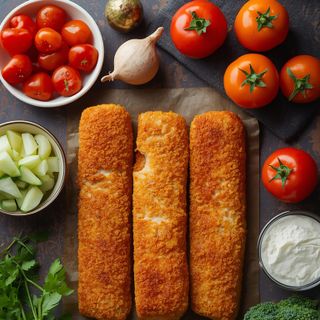 Fish Sticks (Breaded and Pre-Frozen), Baked (Without Adding Fat)