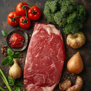 Jeleń, entrecôte, surowy