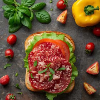 Sandwich mit Salami