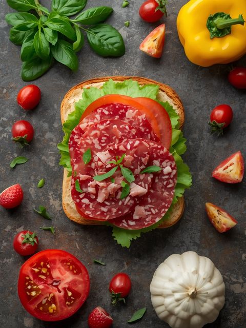 Sandwich mit Salami