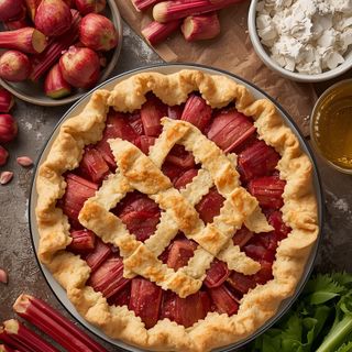 Rhubarb Pie, Baked (with Puff Pastry)
