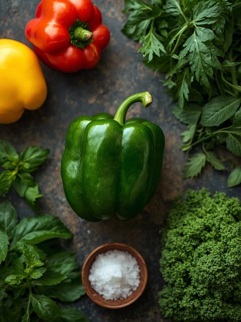Paprika, grün, gedämpft (ohne Zugabe von Fett und Salz)