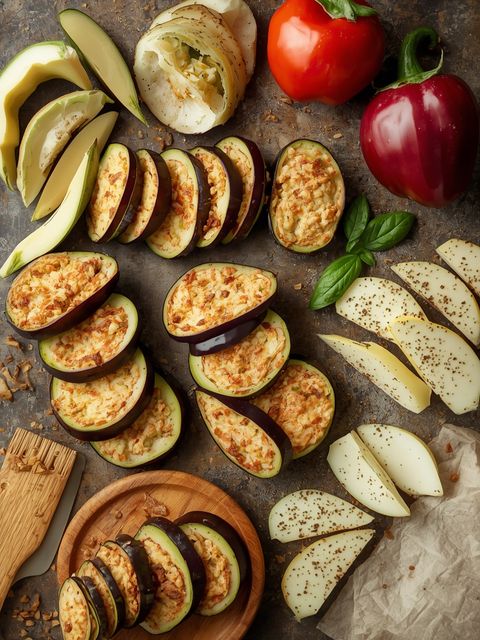 Eggplant Slices, Breaded, Prepared