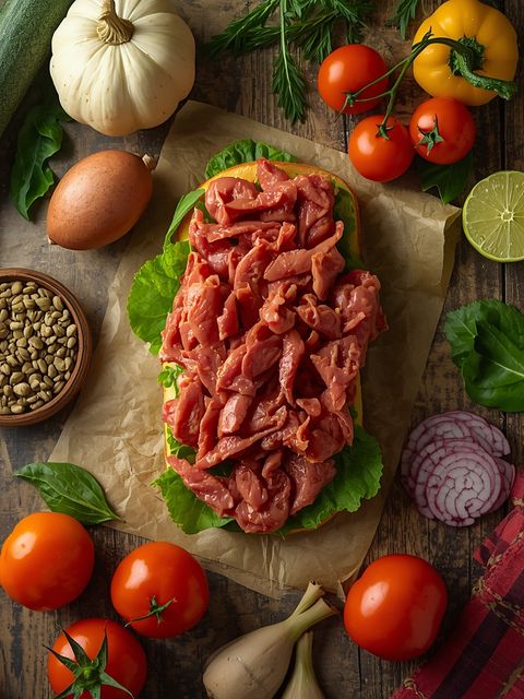Sandwich mit Trockenfleisch