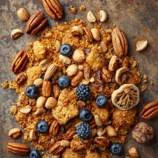 Mushroom Mix, Pastry Flakes with Fruit and Nuts, Unsweetened