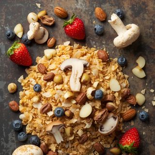 Mushroom Mix, Pastry Flakes with Fruit and Nuts, Unsweetened