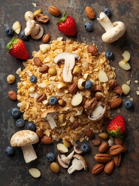 Mushroom Mix, Pastry Flakes with Fruit and Nuts, Unsweetened