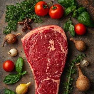 Beef, Entrecôte, 'Medium' Roasted (Without Addition of Fat and Salt)