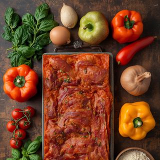 Fleischlasagne, zubereitet