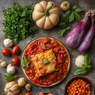 Fleischlasagne, zubereitet